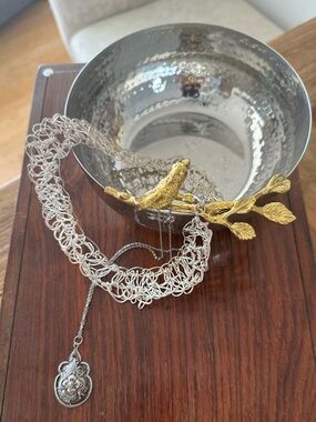 Silver Necklace with Ornate Pendant